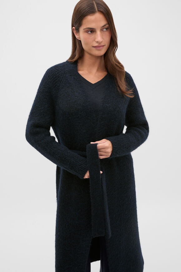 Luxe Fluffy Long Cardigan  Twilight Blue  hi-res