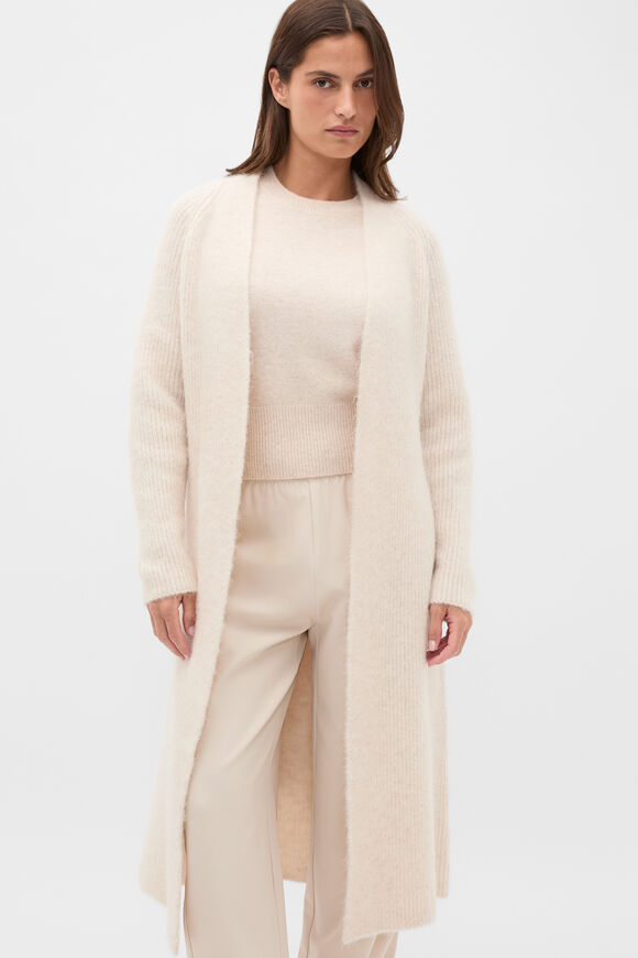 Luxe Fluffy Long Cardigan  Vanilla Cream Marle  hi-res