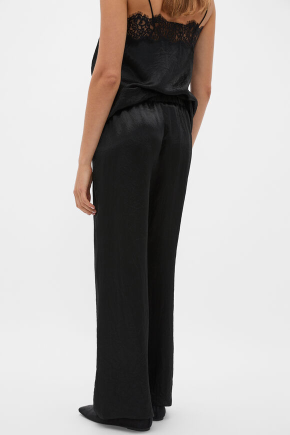 Crinkled Satin Pant  Black  hi-res