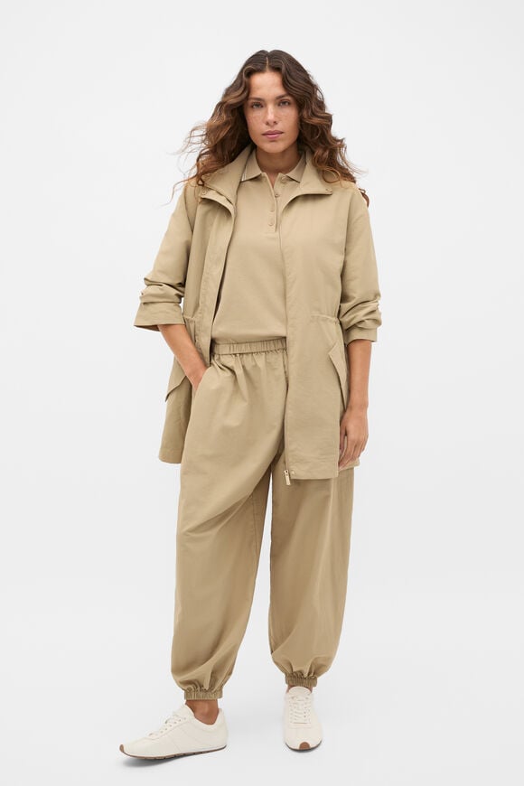 Cotton Tipping Polo Top  Caramel Clay  hi-res