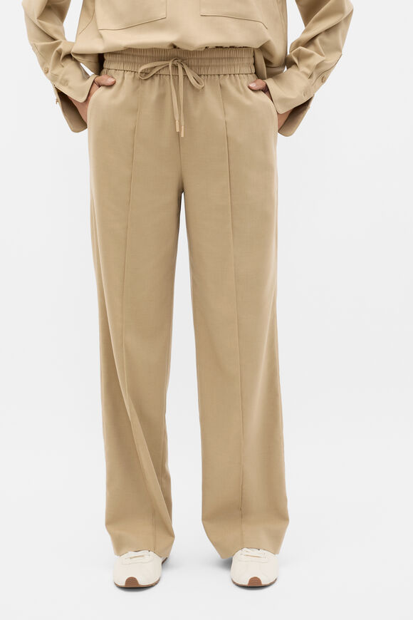 Elasticated Tie Front Pant  Caramel Clay  hi-res
