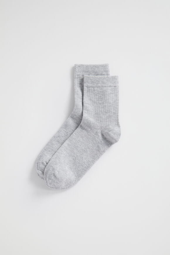Core Quarter Crew Sock  Light Grey Marle  hi-res