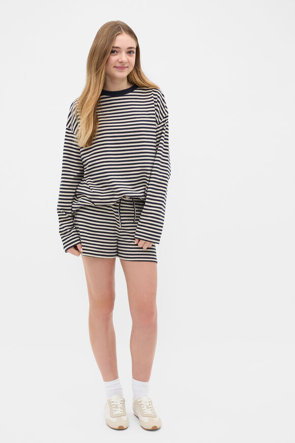 Stripe Boyfriend Tee  New Navy  hi-res