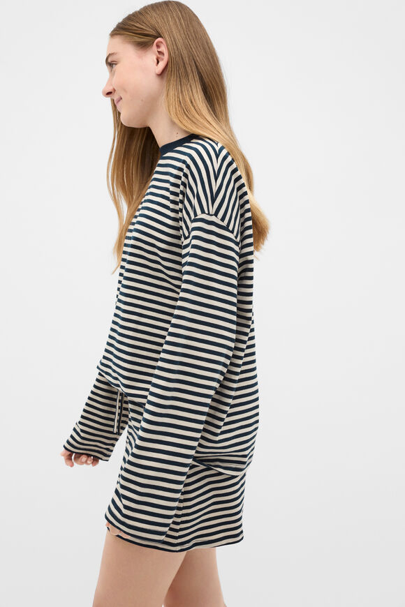 Stripe Boyfriend Tee  New Navy  hi-res