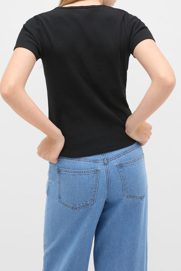 Logo Rib Tee  Black  hi-res