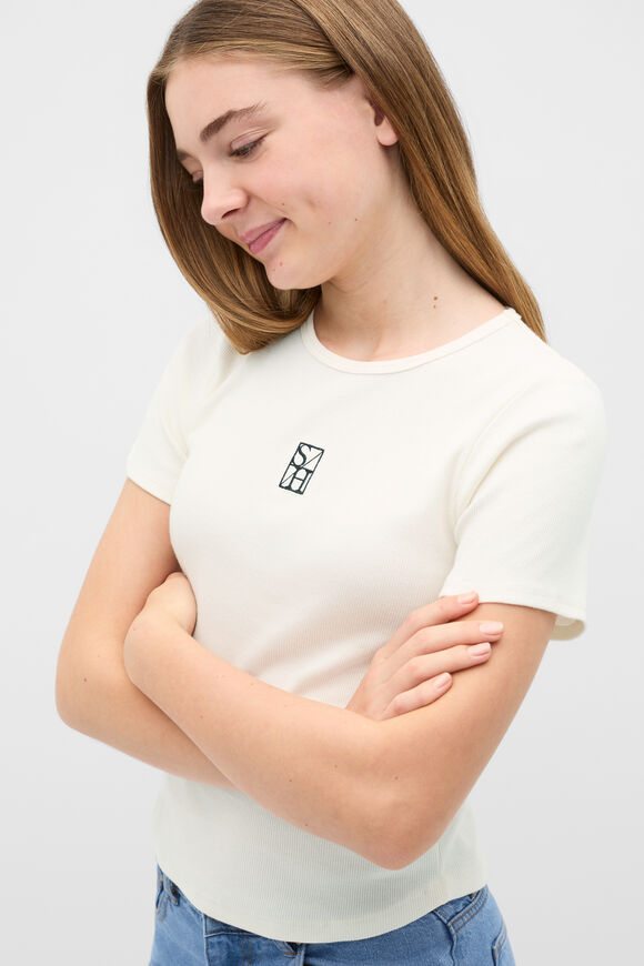 Logo Rib Tee  Classic Cream  hi-res