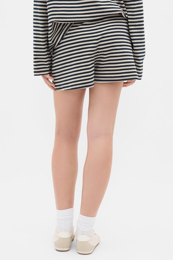 Stripe Pull On Short  New Navy  hi-res