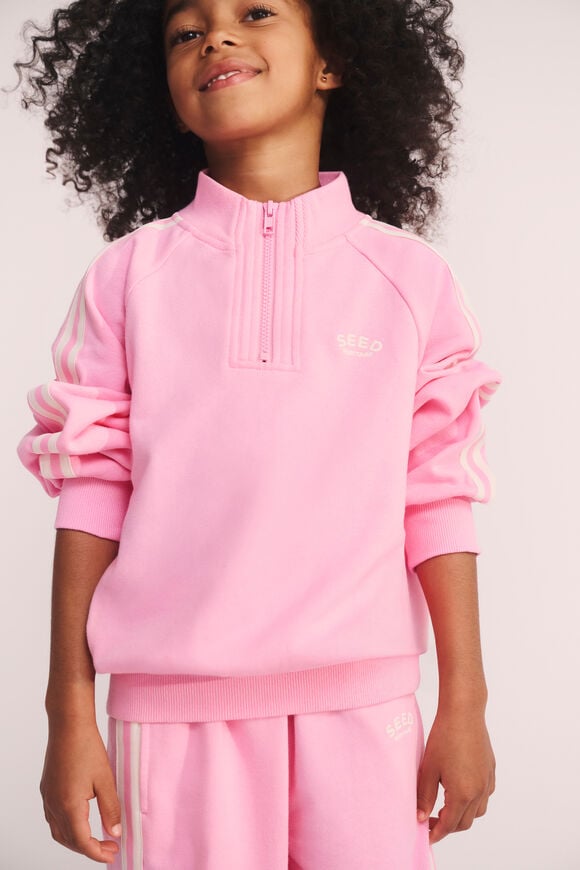 Quarter Zip Logo Sweat  Candy Pink  hi-res