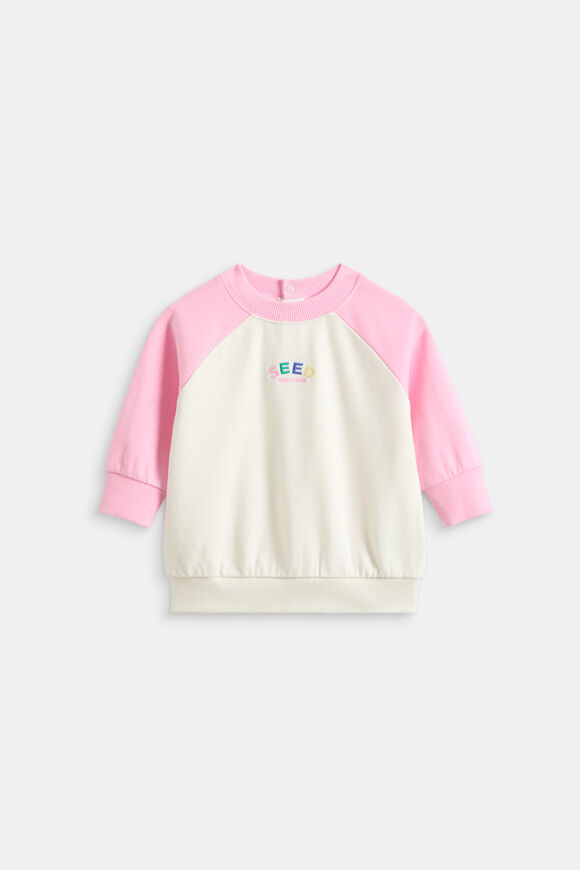 Colourblock Logo Sweat  Classic Cream  hi-res