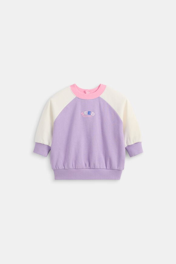 Colourblock Logo Sweat  Lilac  hi-res