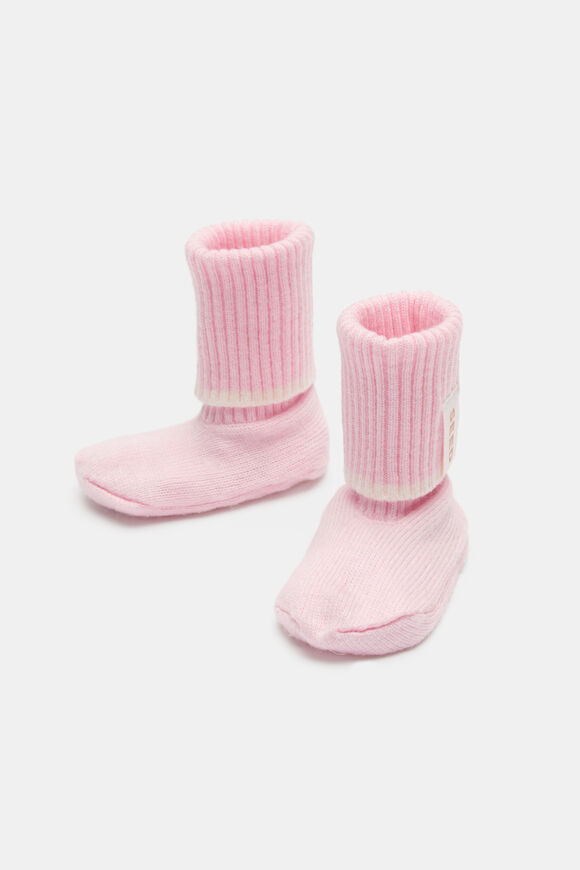 Cuffed Knit Booties  Musk  hi-res