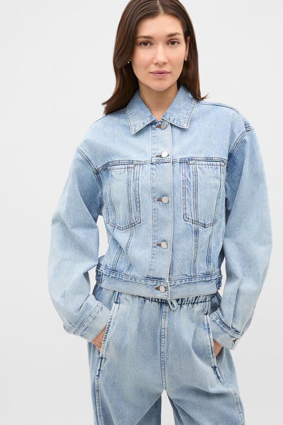 Denim Crop Jacket  Breeze Blue Wash  hi-res