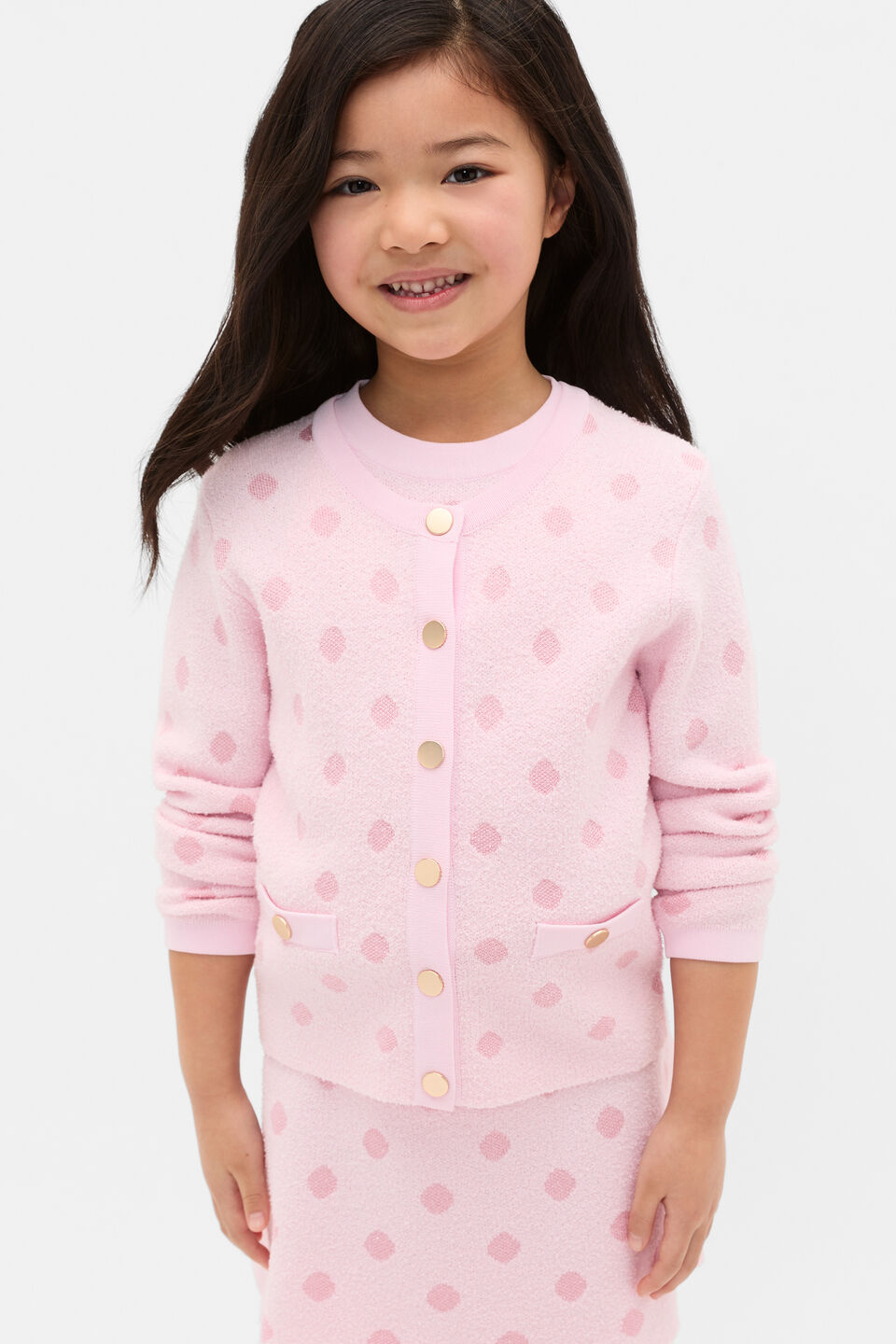 Spot Knit Cardigan  Pink Lemonade