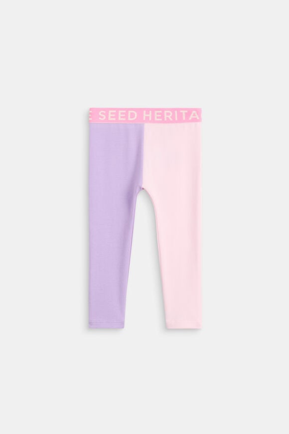 Colourblock Logo Legging  Lilac Multi  hi-res