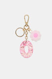 Pink Stripe Initial Keyring  O  hi-res