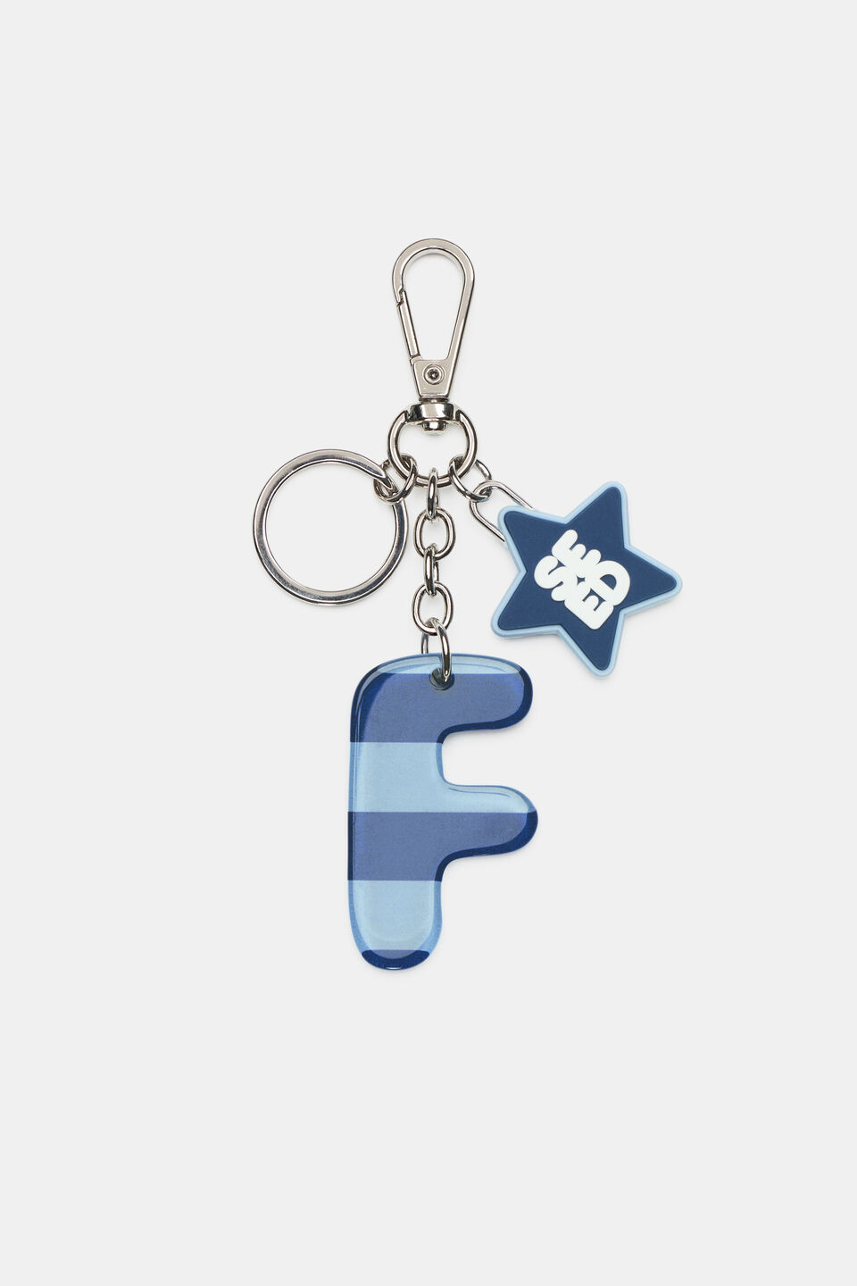 Blue Stripe Initial Keyring  F