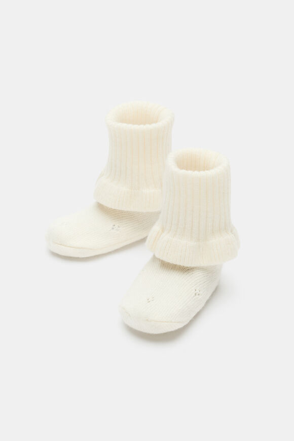 Pointelle Knit Booties  Classic Cream  hi-res