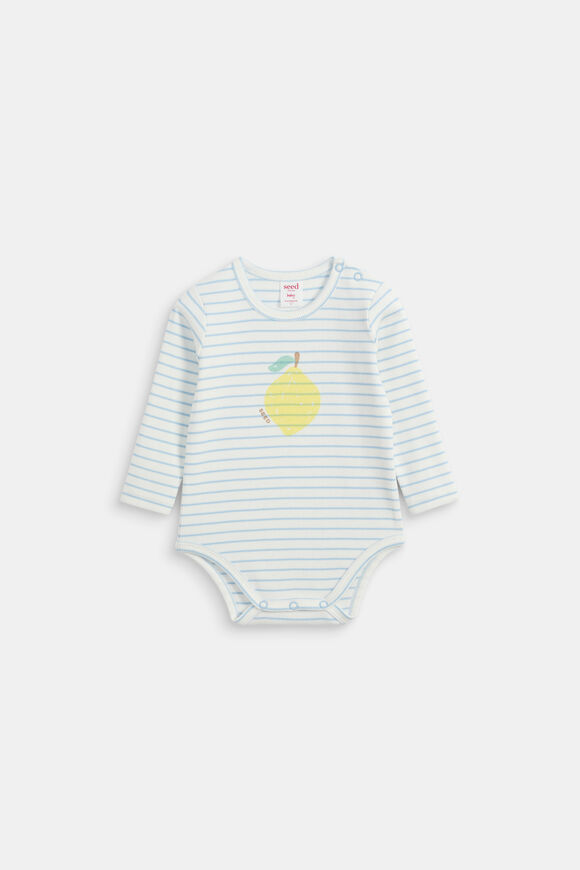 Stripe Rib Bodysuit  Arctic  hi-res