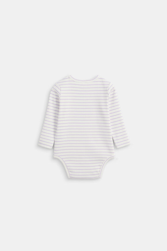 Stripe Rib Bodysuit  Lavender  hi-res