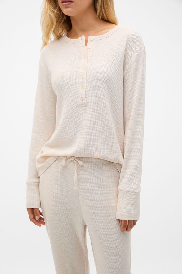Waffle Top and Pant PJ Set  Meringue Marle  hi-res