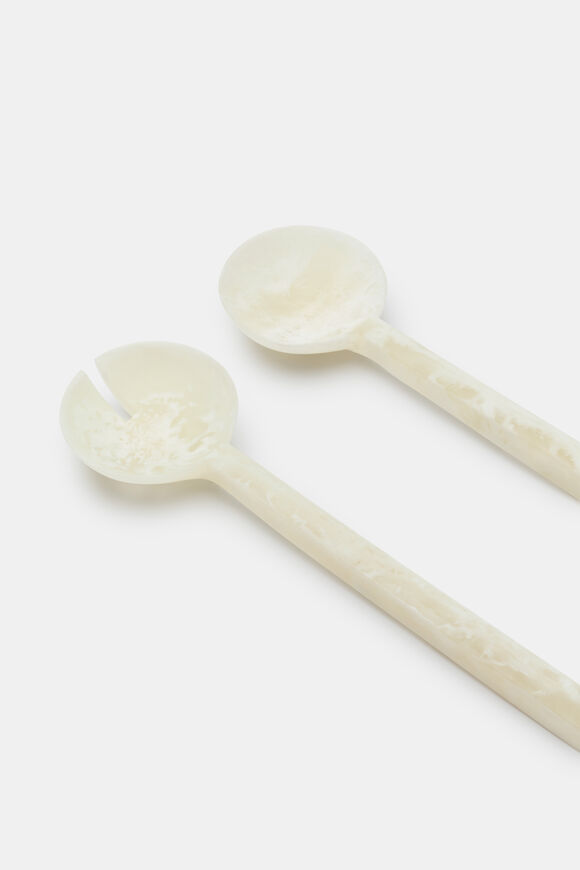 Tallulah Resin Salad Servers  Meringue  hi-res