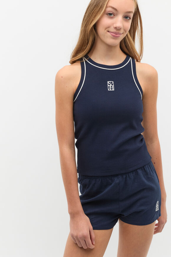 Core Logo Rib Tank  New Navy  hi-res