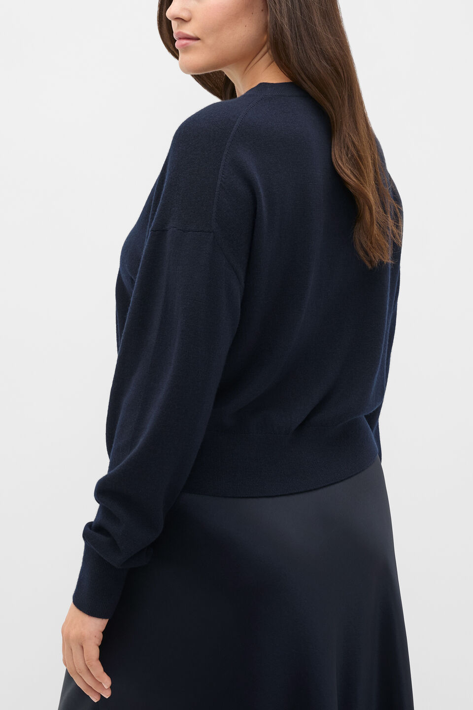 Australian Merino Relaxed Cardigan  Twilight Blue