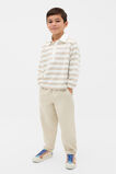 Stripe Collar Logo Sweat  Cool Stone  hi-res