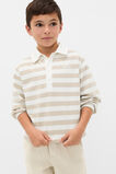 Stripe Collar Logo Sweat  Cool Stone  hi-res