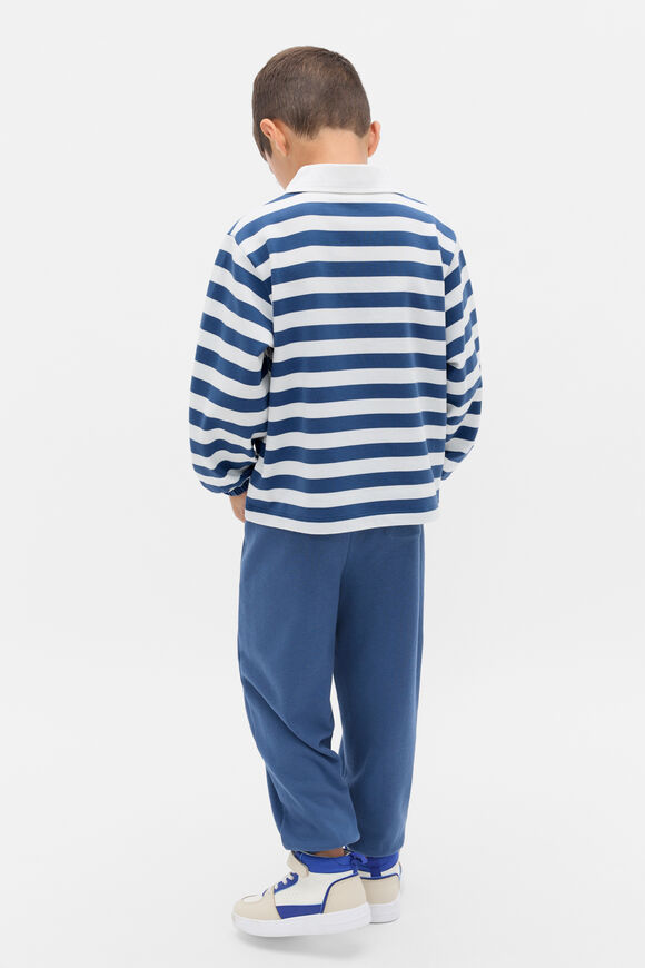 Stripe Collar Logo Sweat  Washed Navy  hi-res