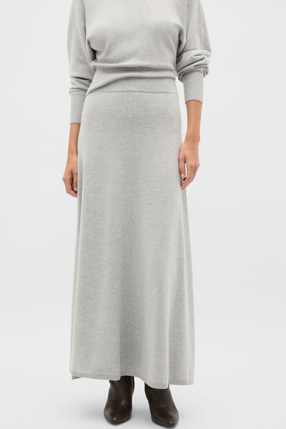 Knitted Maxi Skirt  Pale Slate Marle  hi-res