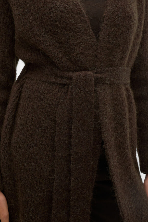 Luxe Fluffy Long Cardigan  Coffee Bean  hi-res