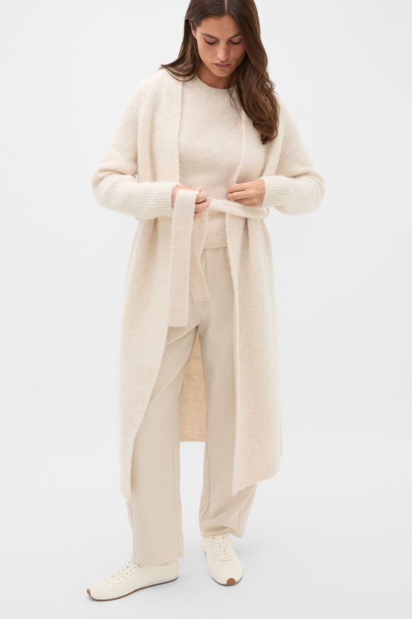 Luxe Fluffy Long Cardigan  Vanilla Cream Marle  hi-res