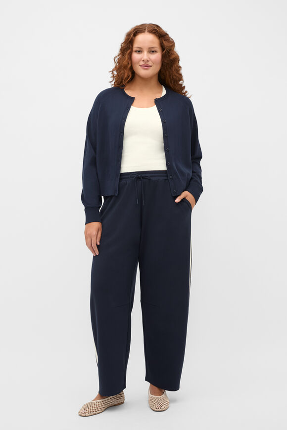 Cotton Blend Raglan Cardigan  Twilight Blue  hi-res