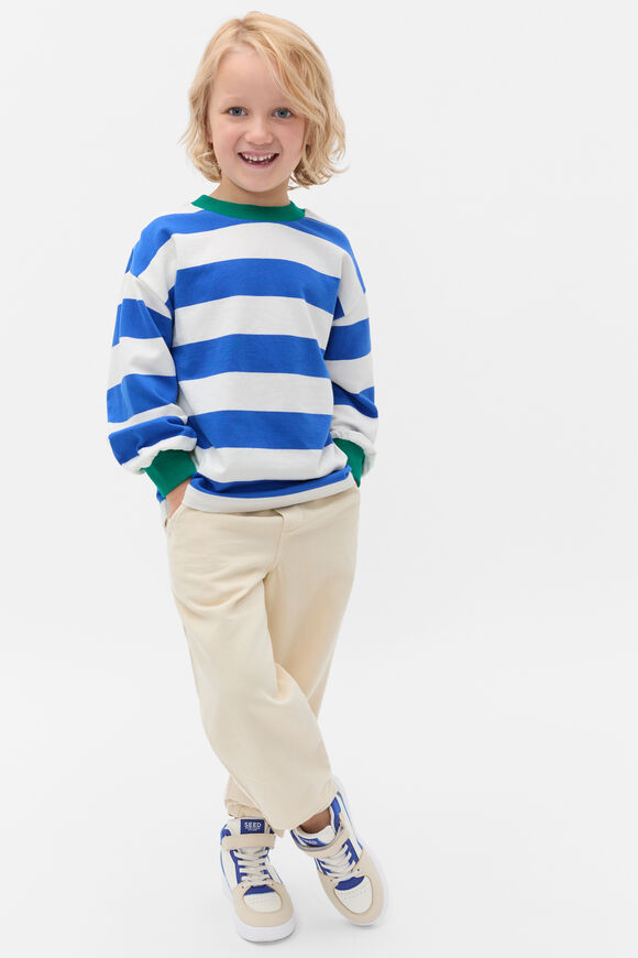 Block Stripe Sweat  Cobalt  hi-res