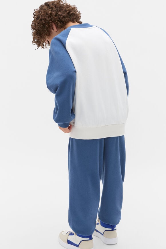 Core Colourblock Logo Sweat  Washed Navy  hi-res