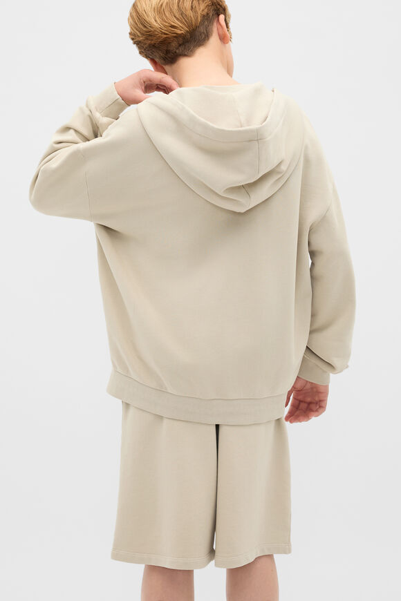 Garment Dye Zip Through Hoodie  Cool Stone  hi-res