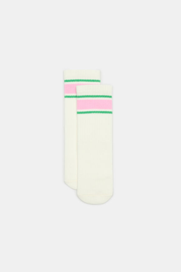 Logo in Stripe Sock  Pink Multi Stripe  hi-res