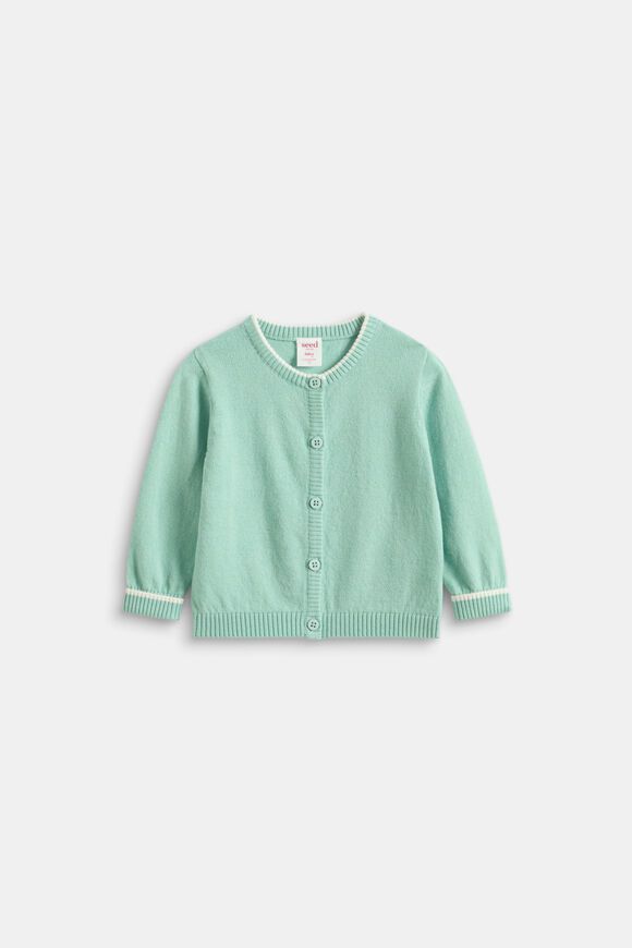 Cuffed Knit Cardigan  Seafoam  hi-res