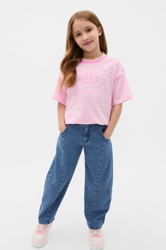 Core Stripe Logo Tee  Candy Pink  hi-res