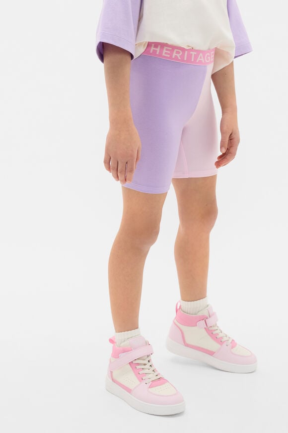 Colourblock Logo Bike Short  Lilac Multi  hi-res