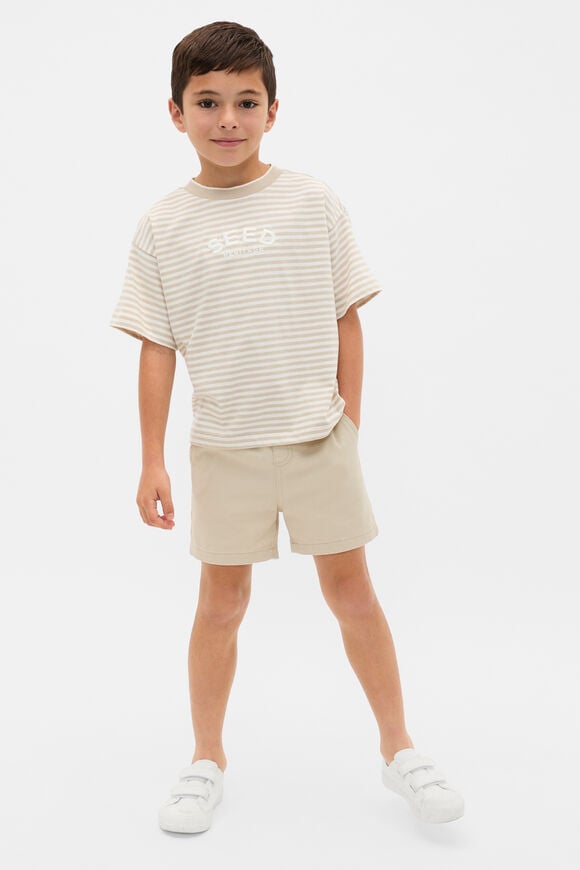 Core Stripe Logo Tee  Cool Stone  hi-res