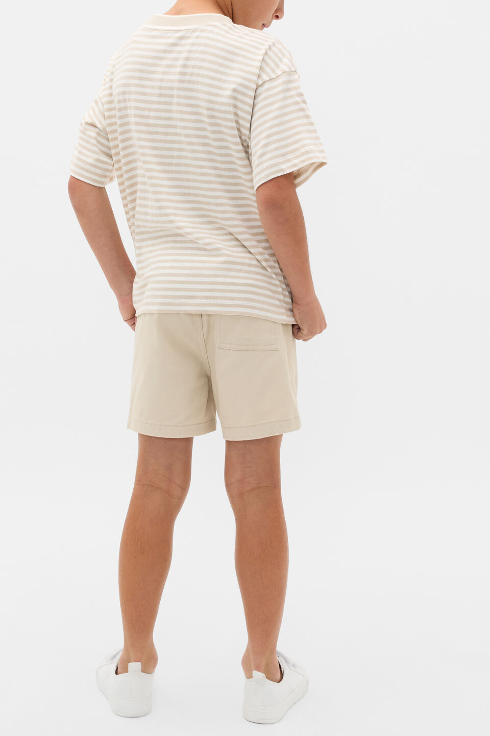 Core Stripe Logo Tee  Cool Stone