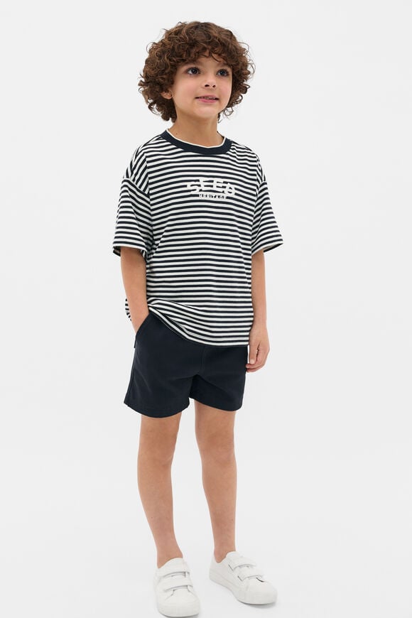Core Stripe Logo Tee  Midnight Blue  hi-res