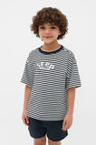 Core Stripe Logo Tee  Midnight Blue  hi-res