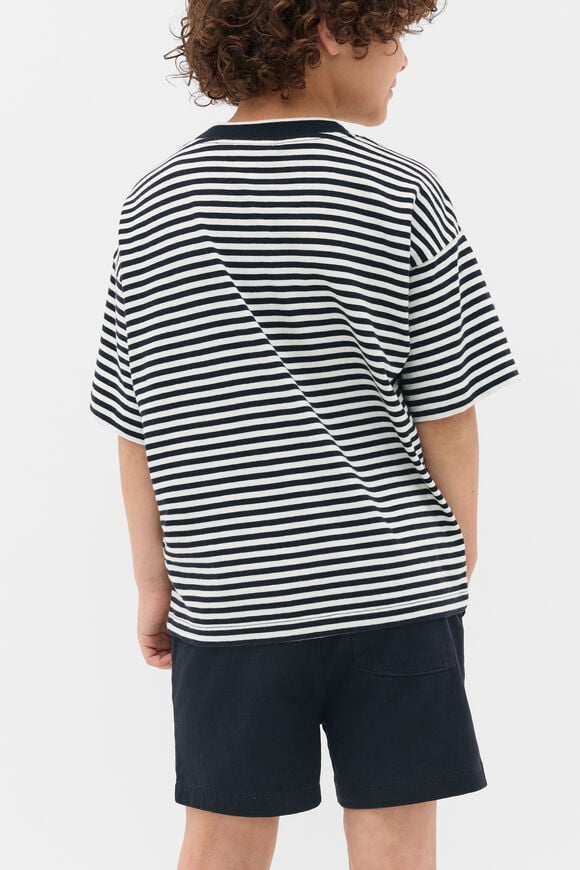 Core Stripe Logo Tee  Midnight Blue  hi-res