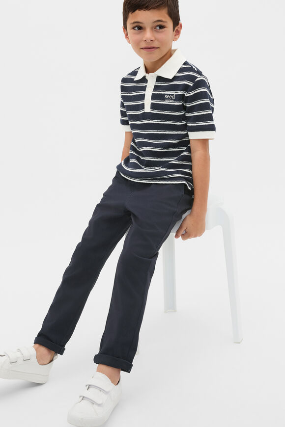 Core Boucle Knit Polo  Midnight Blue  hi-res
