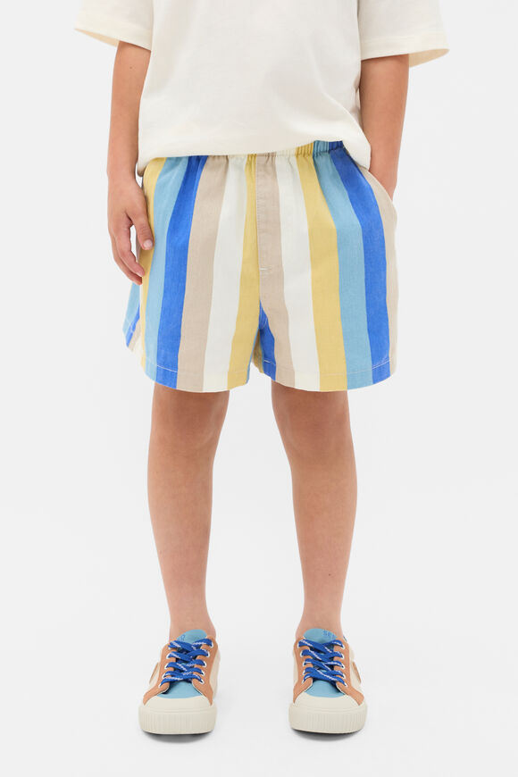 Multi Stripe Vacay Short  Electric Blue Multi  hi-res