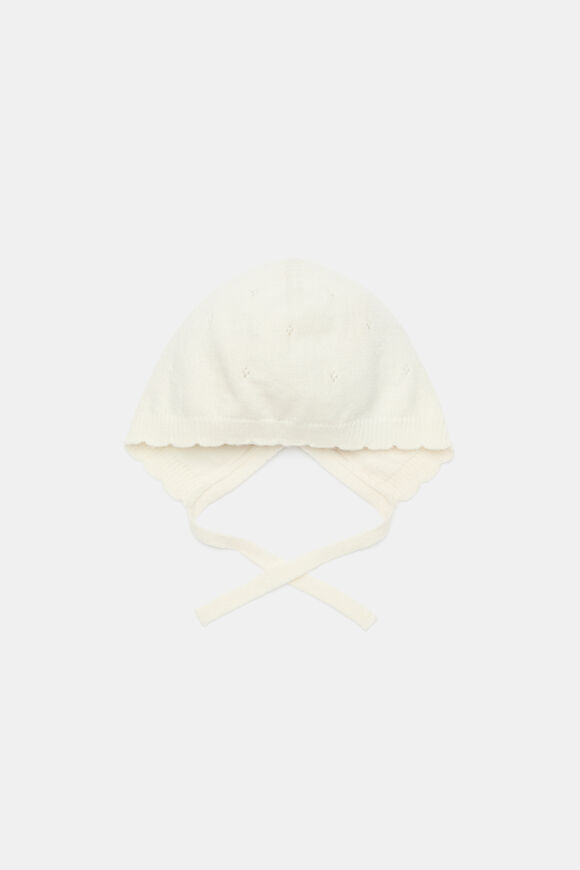 Pointelle Knit Bonnet  Classic Cream  hi-res