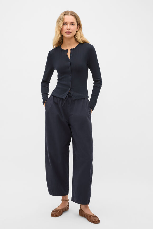 Pointelle Button Cardigan  Twilight Blue  hi-res